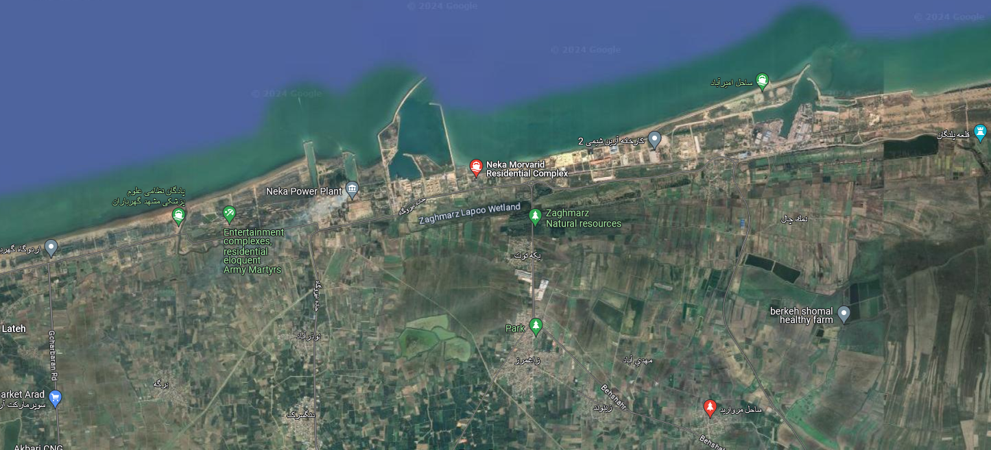نقشه گوگل مپ ساحل مروارید نکا 417874863