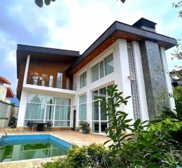 نمای بیرونی ویلای 350 متری استخردار در طاهر آباد 153741568470