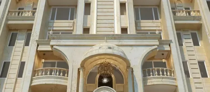 آپارتمان چند طبقه با نمای سفید 5213521524