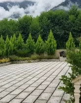 محوطه سنگفرش شده ویلا در قائمشهر 468548965419